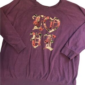 Torrid Purple Love Graphic Sweatshirt size 4